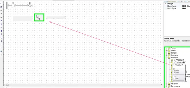 Add FB Adding Function Block from Instruction List