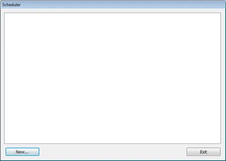 EBPro Scheduler window EBPro Scheduler Object main window. The Scheduler is opened from the Object toolbar, "Time-Related" submenu