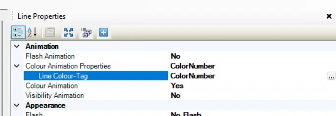 HMC2000 Color Tag display MAPware-7000: Enabling color animation on a line and controlling the color via a tag