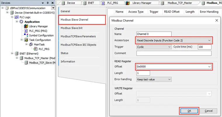 iR-ETN 10 Adding a BOOL type tag, using the "Read Discrete Input" type.