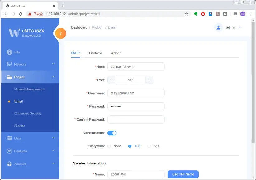 In this page the user can edit email contacts; e.g., the groups a contact is in, and email addresses.