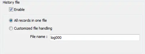 History File: This configuration is enabled and configured within the Data Sampling Object itself in the HMI project.