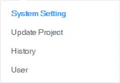 the four different levels of password protection in EasyWeb: System Setting, Upload project, History, and User.