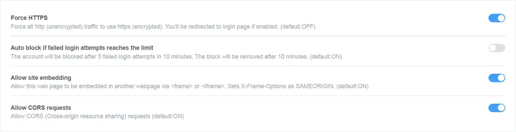 Encrypt communication with EasyBuilder Pro, block the account when the number of failed login attempts reaches the limit, or allow this web page to be embedded.