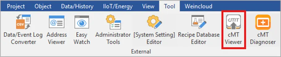 cMT Viewer icon in the EasyBuilder Pro Tool toolbar