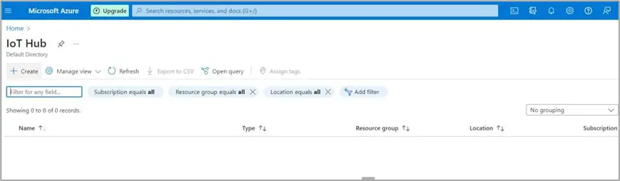 Adding new Azure IoT Hub Adding a new IoT Hub in Microsoft Azure