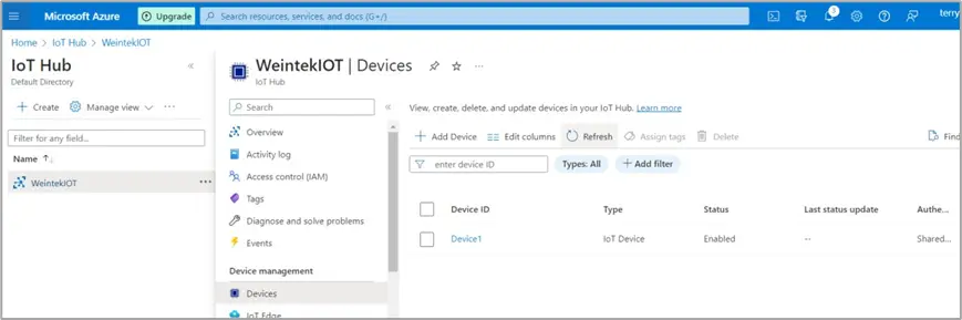 Configure device settings Configure the settings of the newly-created device.