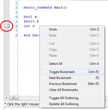 Macro bookmarks can be used to quickly move to a specific line of code within the macro.