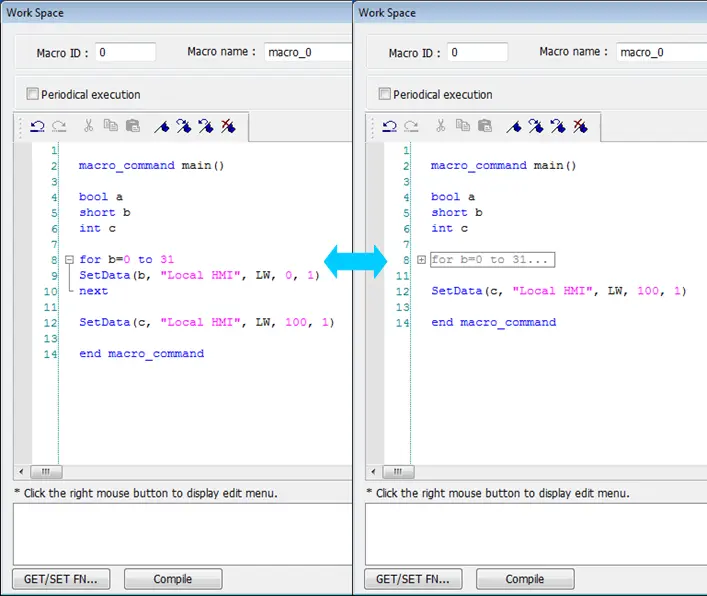 Macro Outlining (or code-folding) hides macro codes that belong to the same block for ease of viewing.  