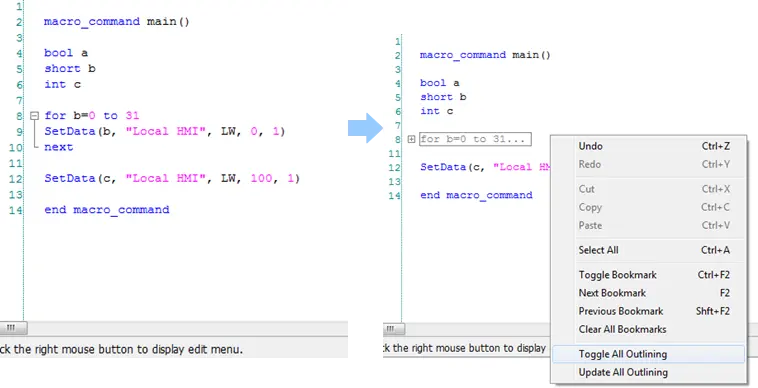 You can turn the outlining on or off globally by right clicking and selecting the "toggle all outlining" option. 