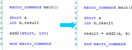 Selecting the function to be used (in this case, 'result').  See the insertion of the function on line 7.