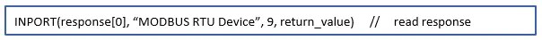 INPORT command INPORT command format is the command that reads the device's response.