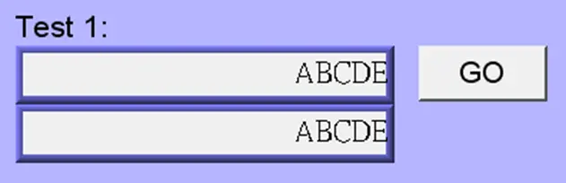 Output string Output string Test 1