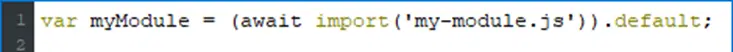 JS Code for the "default export" mode