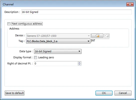 Choosing the next register to sample independently, when the "next contiguous address" option is not selected.