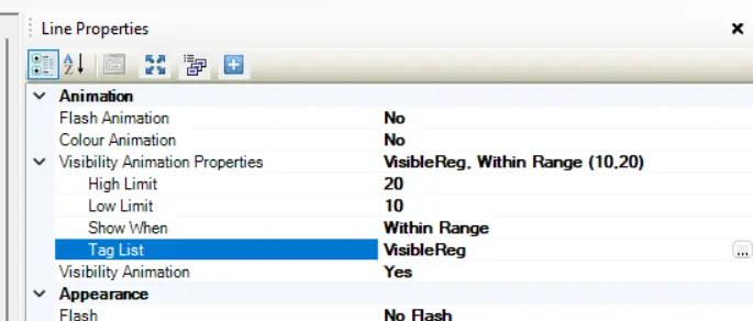 MAPware-7000 Flash Animation Properties MAPware-7000 Visibility Animation: The status of an address determines if an object is visible