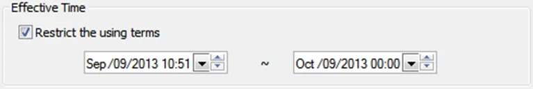 Effective Time section of User Accounts in Administrator tools Effective Time section allows for users to import account data to the HMI during a specific time window.
