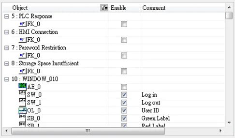 Configuration of Operation Log View Object Operation Log View Object Configuraion Example.