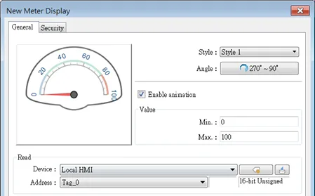 Adding a Meter Display correlated to Tag_0 for our Template.