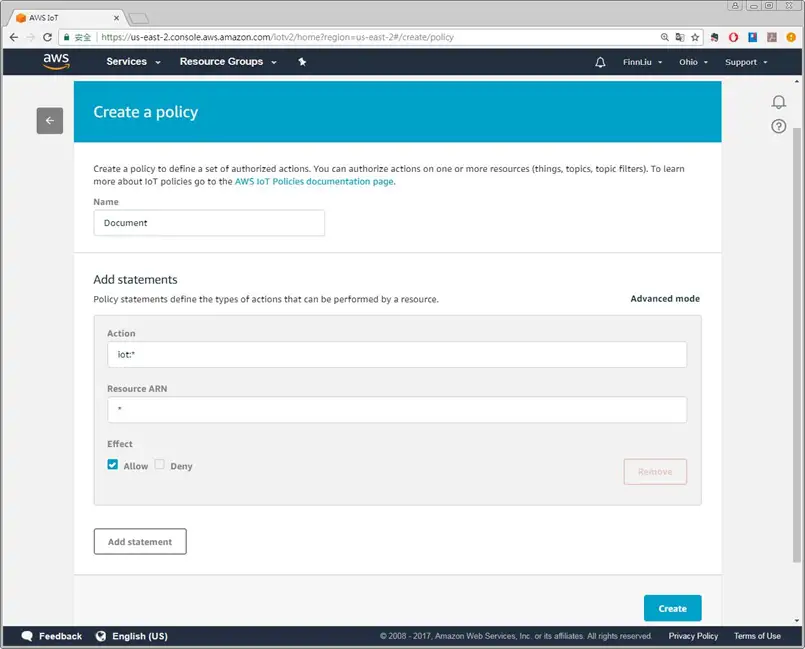 Configure Policy settings Policy Settings configuration page. This page is for defining actions that can be performed by a resource.