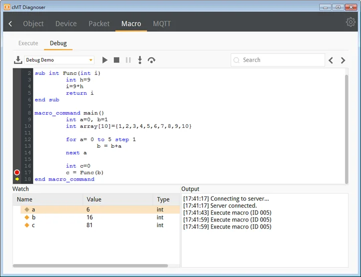 Click the Step Over button to run the macro line by line. Now, if the line contains a function, the result will be returned without debugging each line within the function call. When debugging meets a Breakpoint within the function call though, it stops there
