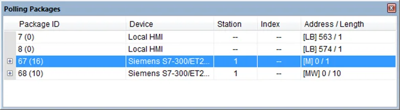 Click [Package ID], the device station number will be displayed in the 3rd column