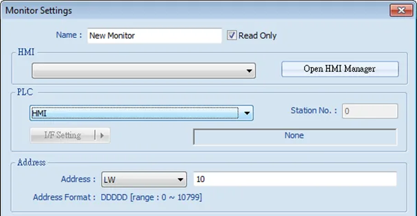 Define Addresses and data types Choosing the specific addresses to monitor. The object addresses, and the corresponding data types (where applicable) will need to be defined.
