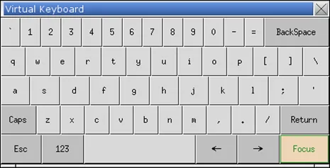 Use teh Focus button on the virtual keyboard Image of the Virtual Keyboard being used in VNC Viewer. The Focus Button should be tapped first, and then VNC Viewer screen. This will change the input target.