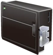 Image of a Brightek WH-E19 Serial Printer. Serial printers communicate to the HMI via RS232 or RS485 communication and are commonly used for printing receipts or labels.