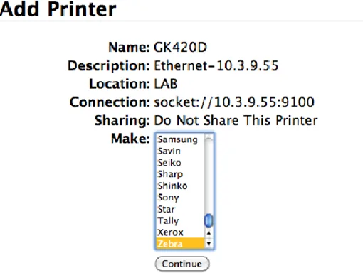 Select the Printer Manufacturer from the "Make" drop-down list.
