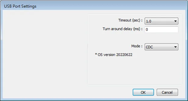 Configuring the timeout, turnaround delay and Mode for a USB barcode scanner device