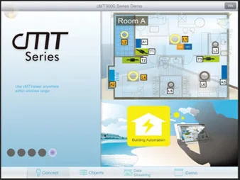 active cMT Screen in WebView The cMT project successfully showing in WebView. The browser now has complete access to the project as if you were standing in front of the HMI.