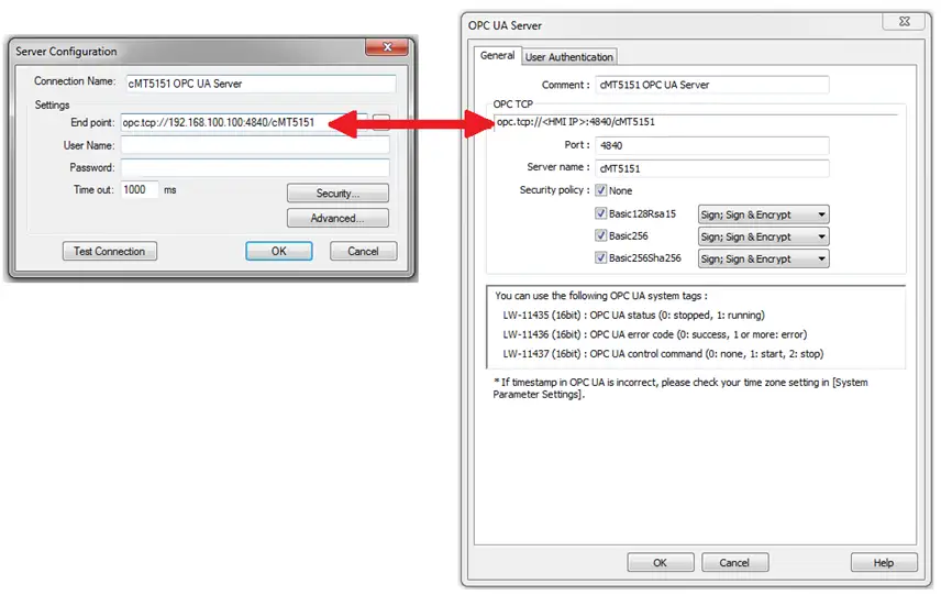 Configure Server and End Point Configure the Connection Name and Endpoint in the Server Configuration Window