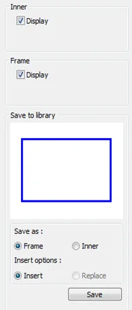 save frame options Save to Library options in EBPro when creating a frame for addition into the shape library