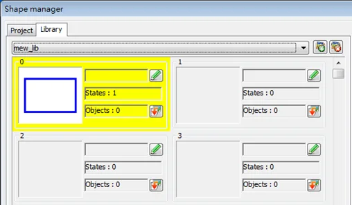 Shape Manager highlighted frame EBPro Shape Manager highlighted shape 0 (where the frame is), to select to add the inner