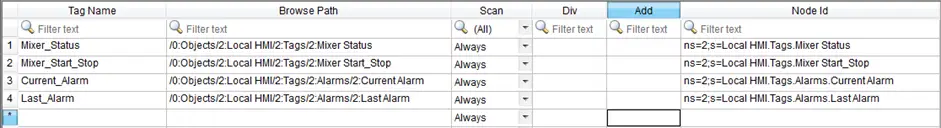 Driver sheet with 4 tags added Driver sheet with 4 tags added. These can now be referenced within the Web Studio Project.