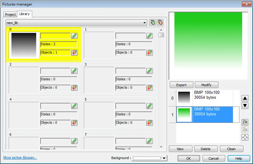 New EBPro Picture Library, adding images as separate states for the first object in the library