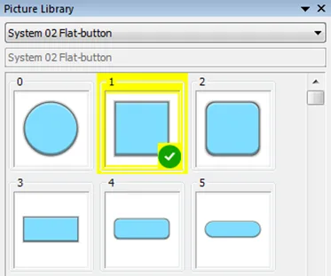 EBPro Picture Library with System buttons selected, showing the other options to replace a picture