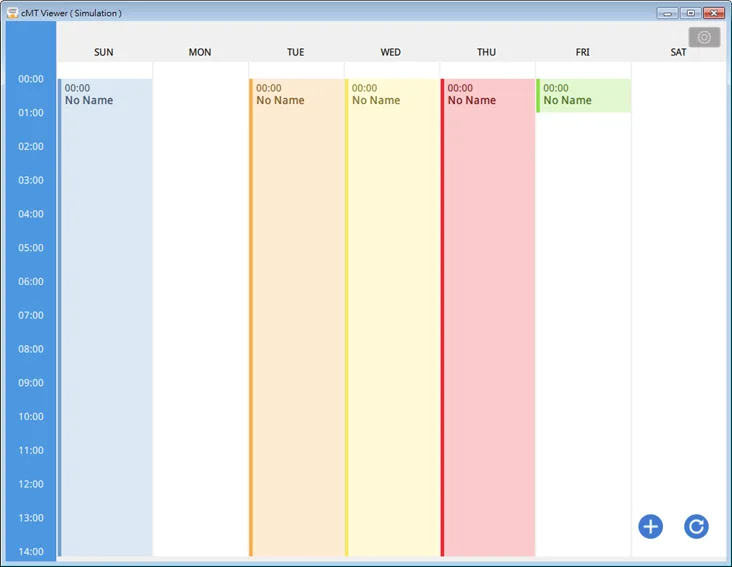 Example BACnet Schedule being visualized with the Object.  The Object does not create a schedule, it simply visualized the existing Schedule in the BACnet device.