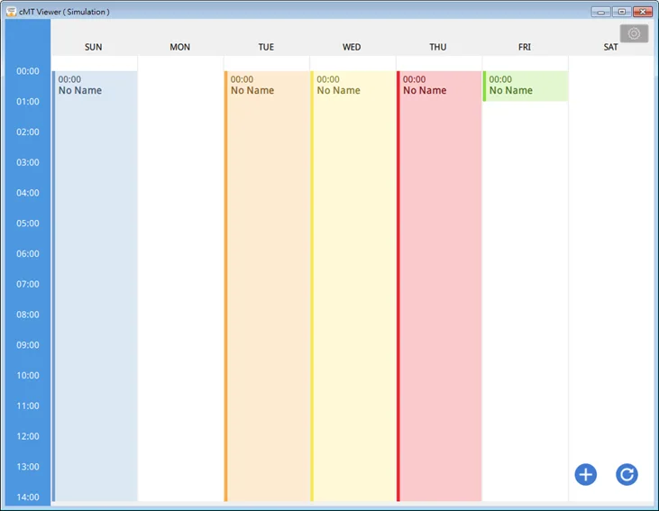 Click the refresh icon to refresh schedule data by reading from the BACnet device.