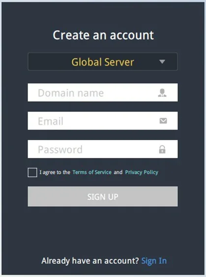 Creating a new domain account via EA2.0 application Creating a new domain account via the EasyAccess 2.0 application