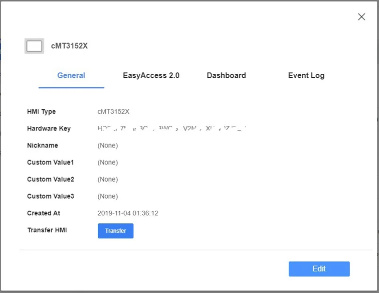 Click the HMI to see its information (name, IP, and more) Clicking an HMI to see the information including HMI name, IP address and more.