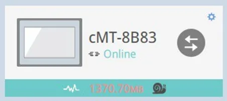 Snail icon showing on bottom indicates 5kb/s data rate An HMI can use data at a rate of 100 KB/s, up to a total of 3 GB of data per month. After that, the data rate drops to 5 KB/s. This is noticeably slower, as indicated by the “snail” icon in the EasyAccess 2.0 app.