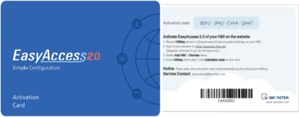 Image of an EasyAccess2.0 Activation Card, available for purchase from Maple System.