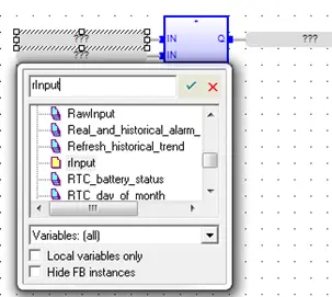 UDFB Step 17 Input Selection of the instruction