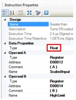 Data type and Operand configuration