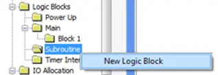Subroutine Folder, new logic block creation