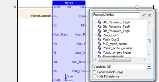 FB Parameter config Configuring a parameter with an existing tag