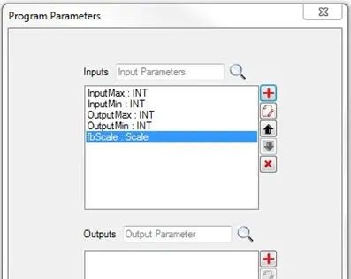 Program Parameters Parameters after being added