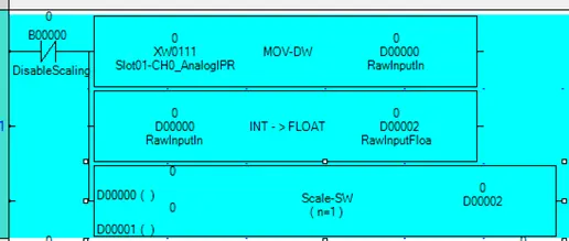Place scaling instruction on another parallel rung